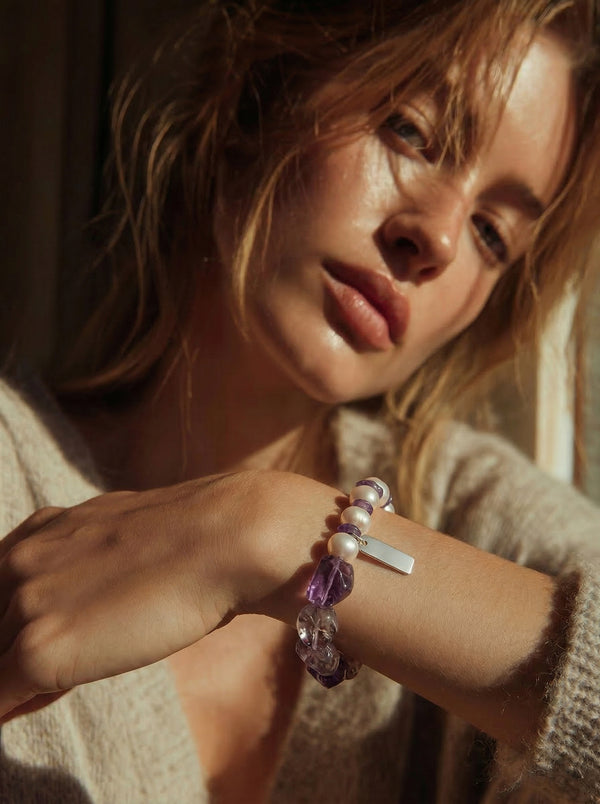 Serenity | Amethyst & Freshwater Pearl Bracelet