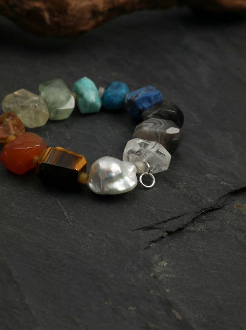 Aura | Multi-Stone & Baroque Pearl Bracelet