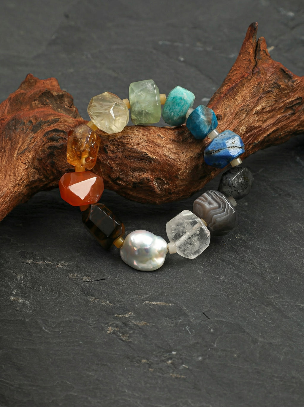 Aura | Multi-Stone & Baroque Pearl Bracelet