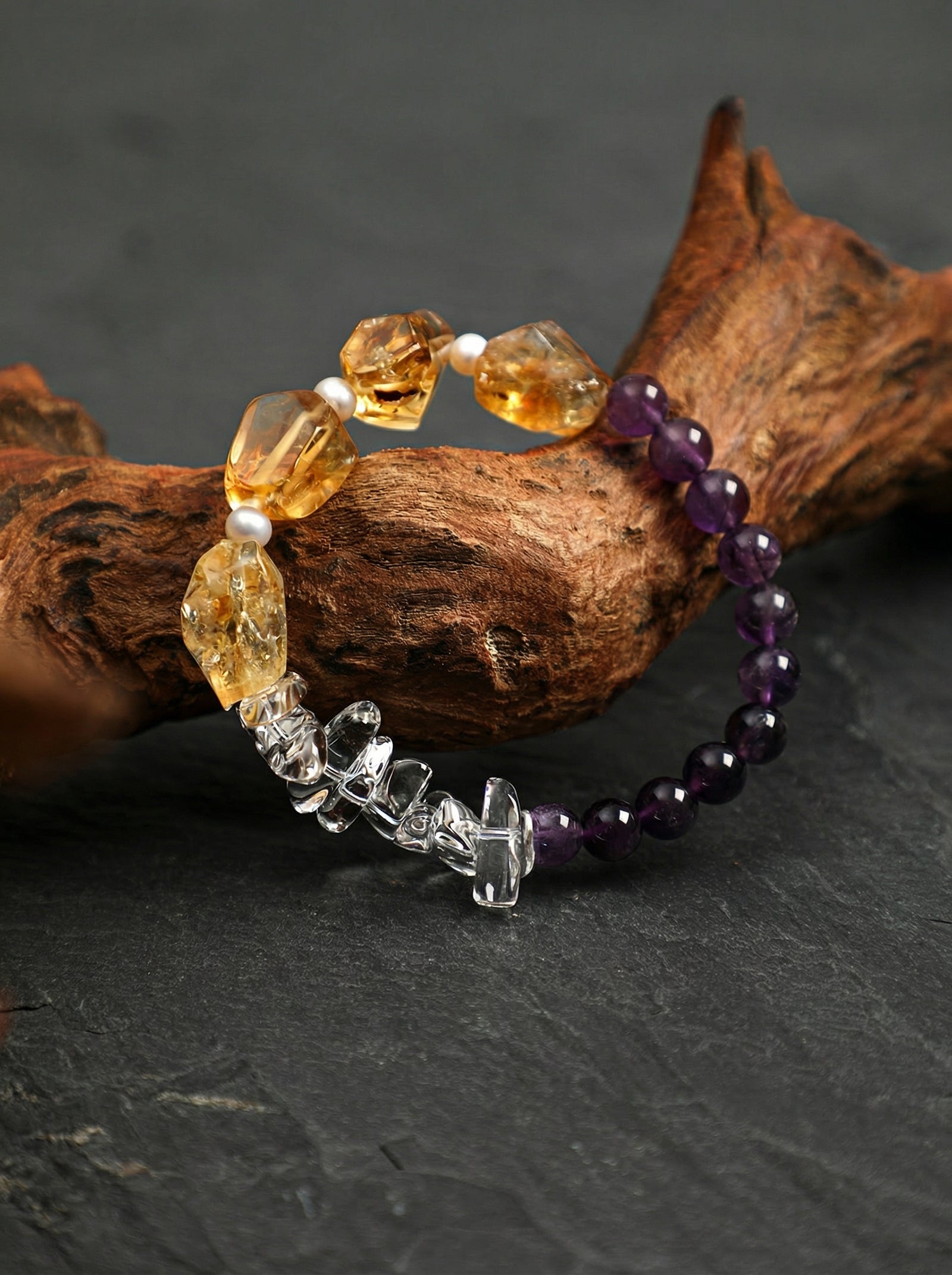 Soleil | Citrine, Quartz & Amethyst Bracelet