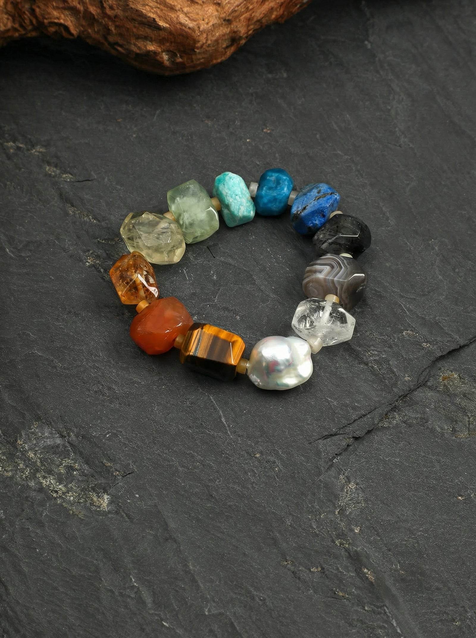 Aura | Multi-Stone & Baroque Pearl Bracelet